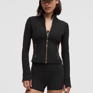 Lululemon, Define Cropped Jacket *Nulu, Black/Gold, Size 10
